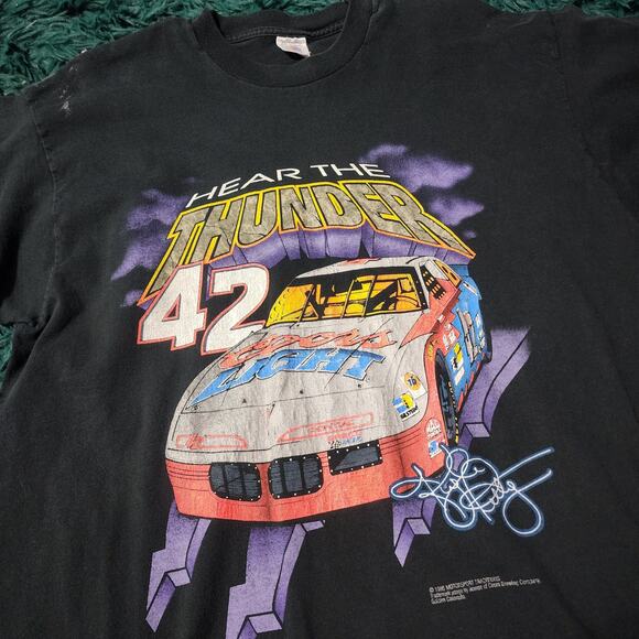 🏁 Vintage 1996 NASCAR Kyle Petty Tee – “Hear the Thunder” 🏁 - Picture 2 of 5